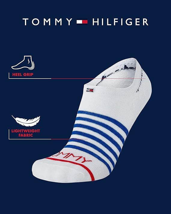 Tommy Hilfiger Men's Low Cut No Show Socks 3-Pack - Lightweight Cushioned Athletic Socks for Casual & Sports (Size 7-12) | Perfect for Running, Gym & Everyday Wear