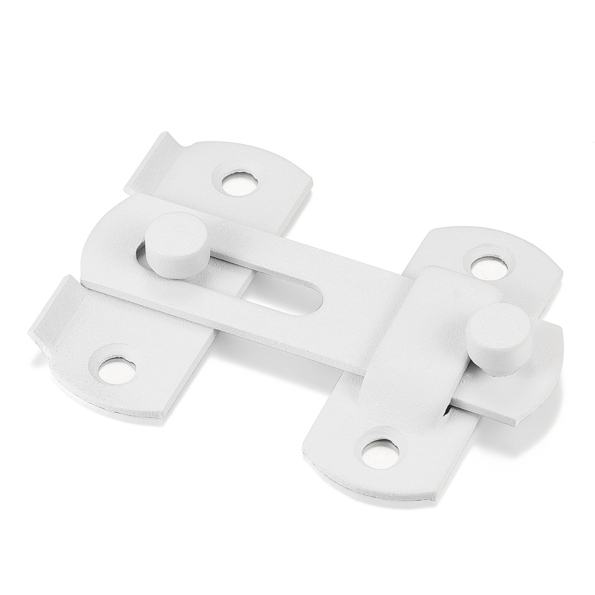 4 Packs Matte White Barn Door Latches - 2.75” x 2.02” Stainless Steel Sliding Gate Flip Latch for Bi-fold Doors, Wine Cabinets & Closet Doors - Durable White Finish for Rustic Home Decor & Farmhouse Style