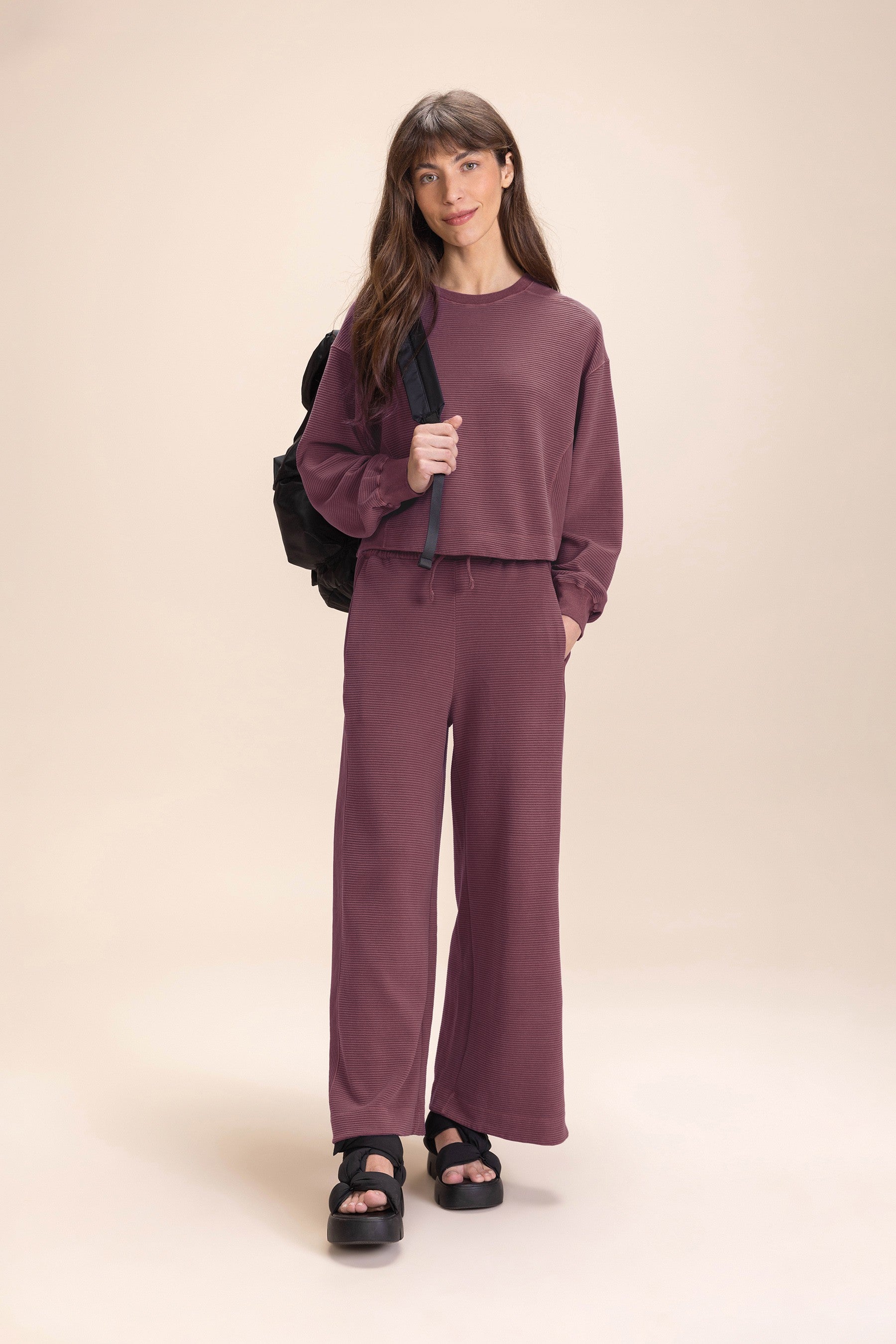 Stylish Ribbed Washed Crop Pants for Women - Trendy High Waist Casual Lounge Pants | Perfect for Yoga, Travel & Everyday Wear