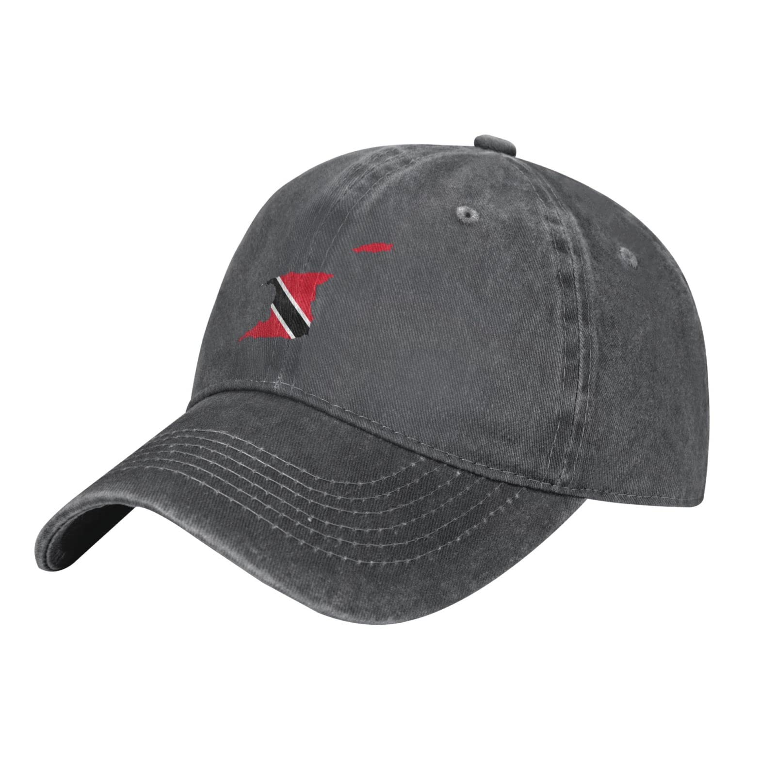 POOEDSO Trinidad & Tobago Terrain Map Baseball Cap - Vintage Cotton Adjustable Cowboy Hat for Men & Women - Perfect for Hiking, Travel, and Outdoor Adventures
