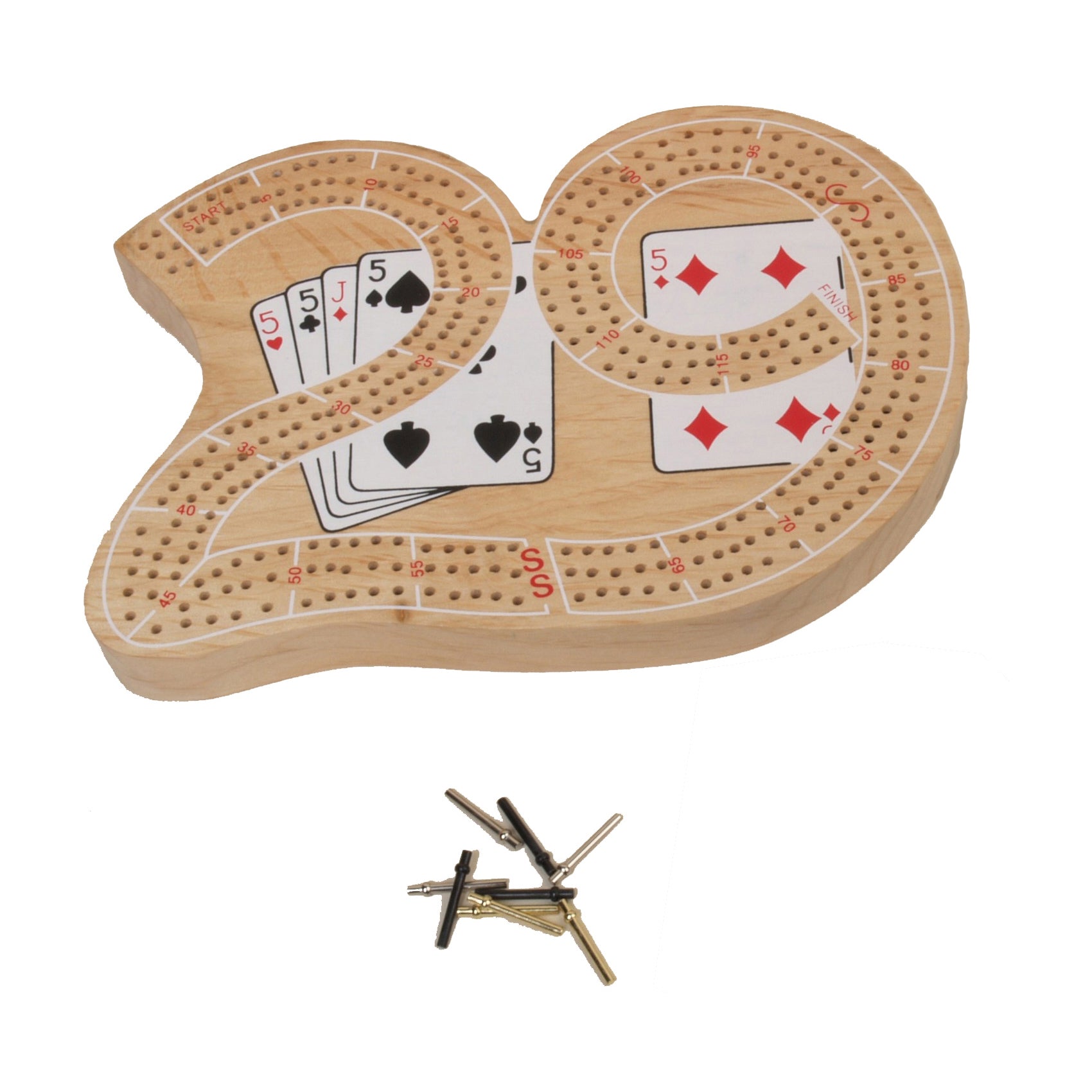 29-Inch Solid Maple Cribbage Board Game for Bicycle Enthusiasts - Perfect for Camping, Travel & Family Game Nights