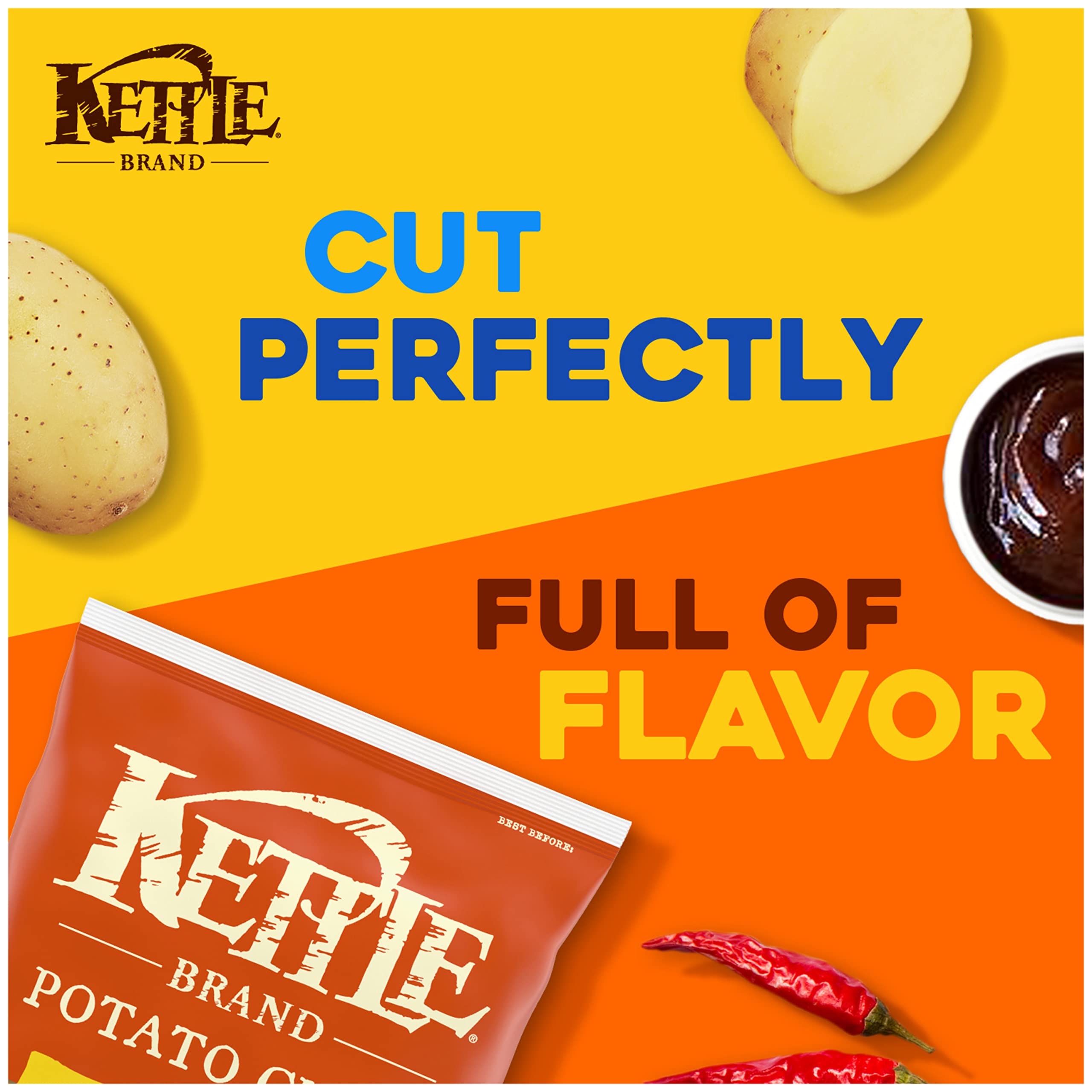 Kettle Brand Backyard Barbeque Potato Chips - 13 Oz Party Size (Pack of 9) | Crunchy Kettle Cooked Snacks for BBQs, Game Nights & Family Gatherings