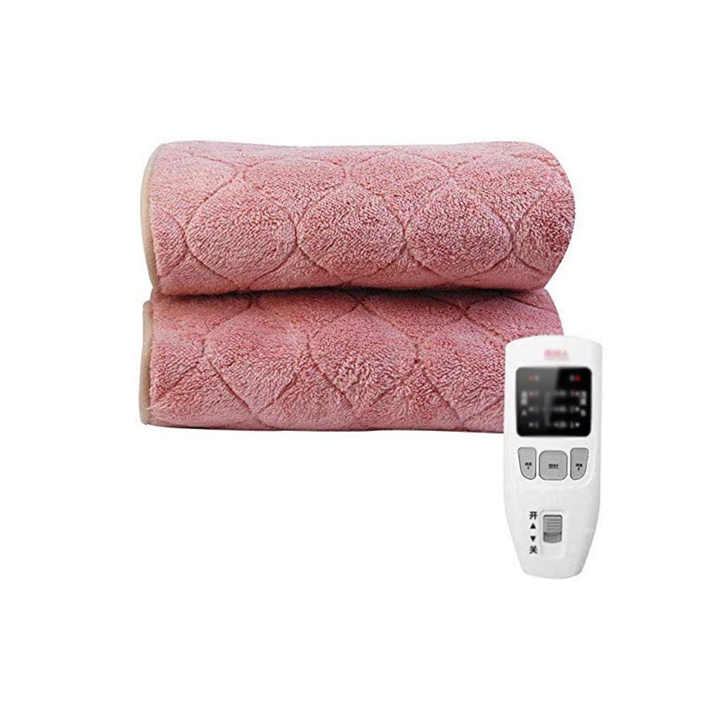 WSZJJ Pink Flannel Electric Blanket with Dual Temperature Control & Timer - Premium Heated Blanket for Winter Warmth - Perfect for Bed, Sofa & Office Use