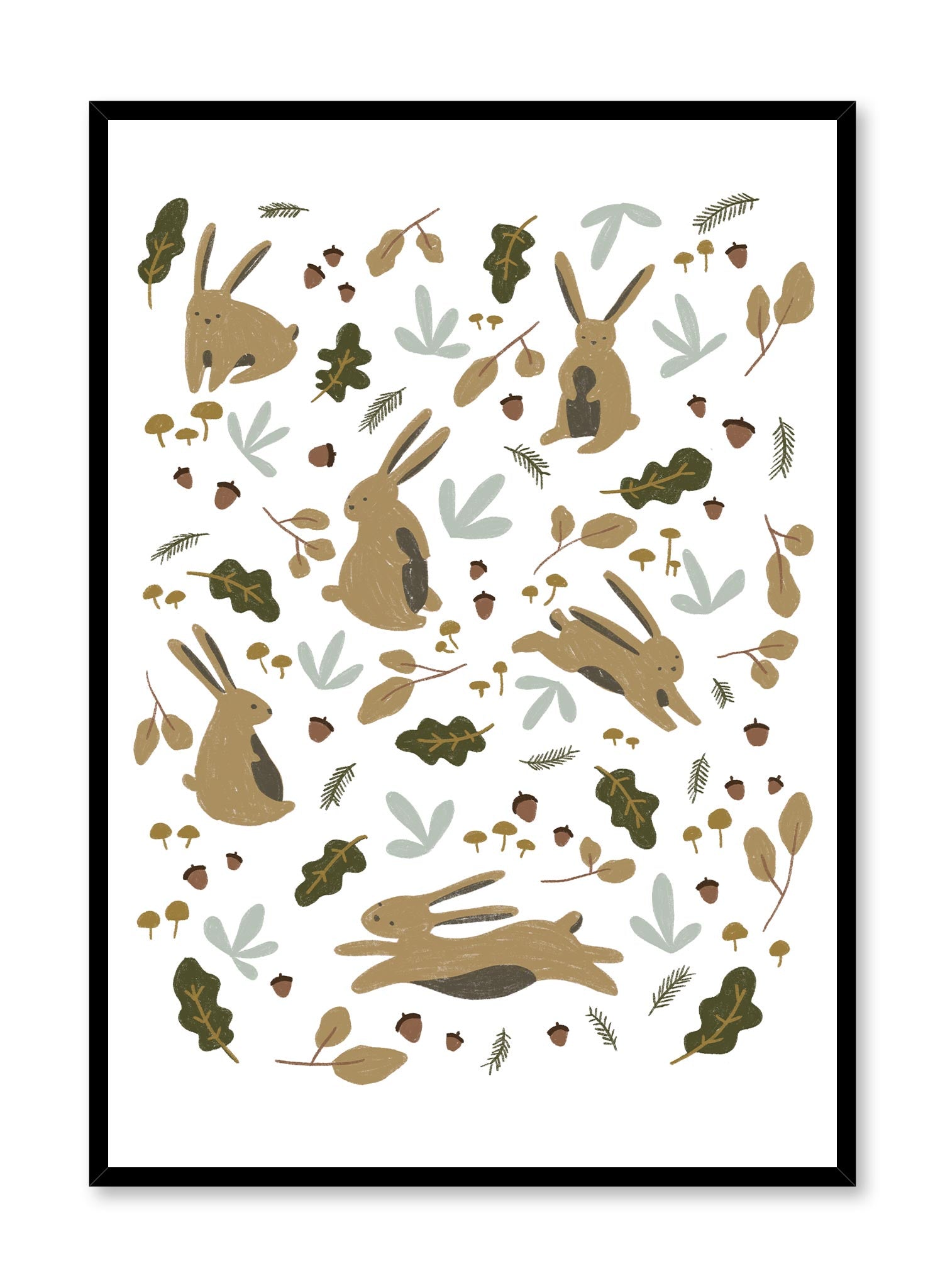 Cute Bunny Burrow Poster - Adorable Rabbit Home Decor for Nursery, Kids Room & Wall Art - Perfect for Easter, Spring & Animal Lovers