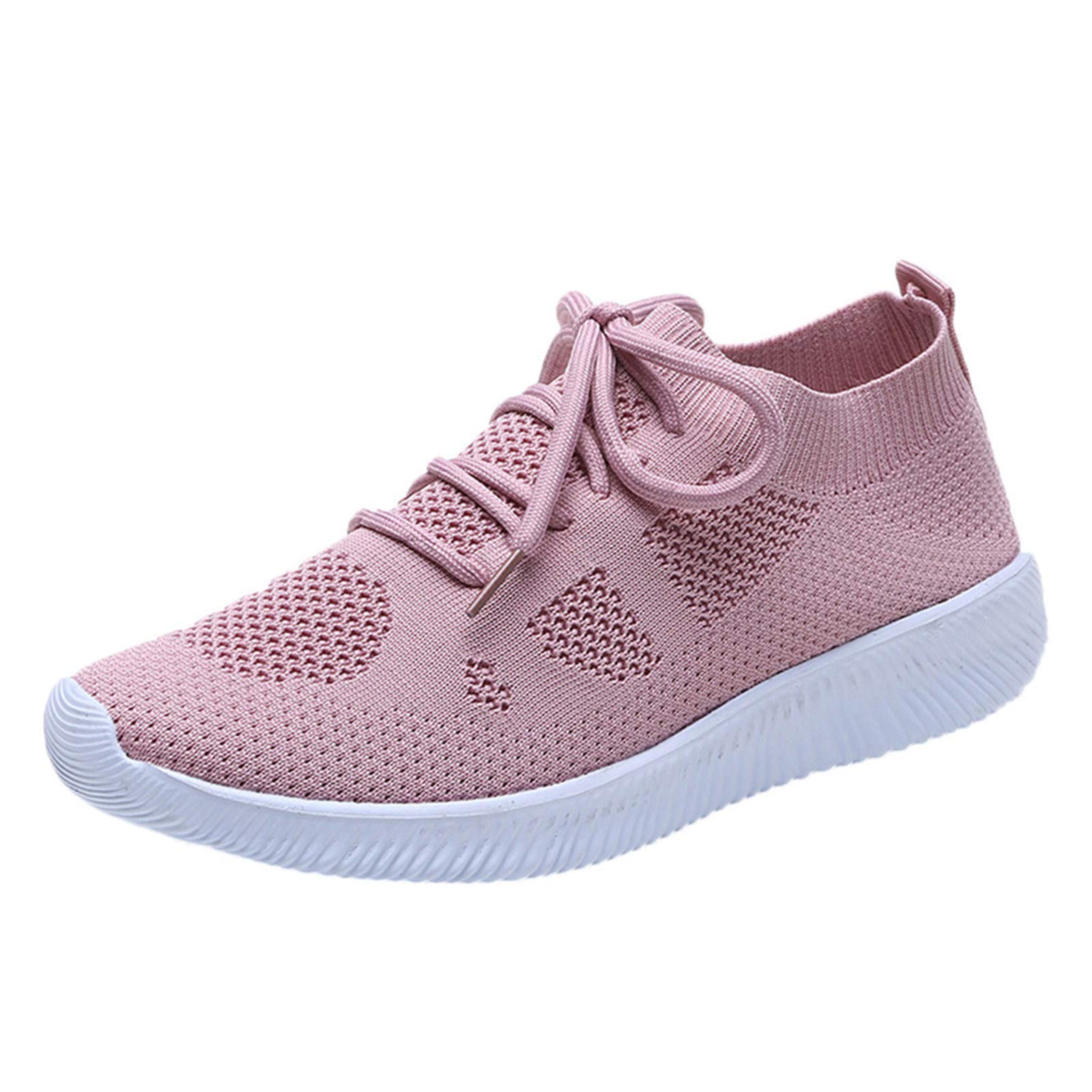 Eduavar Women's Lightweight Slip-On Walking Sneakers - Comfortable Pink Flat Shoes for Outdoor & Casual Wear - Perfect for Walking, Running Errands & Travel