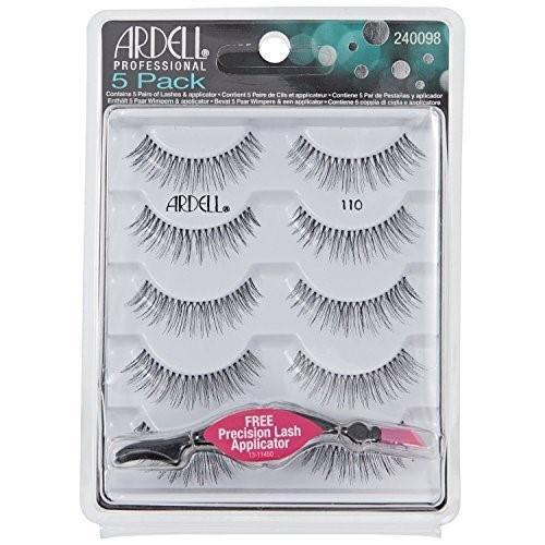 Ardell Strip Lashes Multipack - 5 Pairs Natural 110 Black False Eyelashes for Everyday Wear & Special Occasions