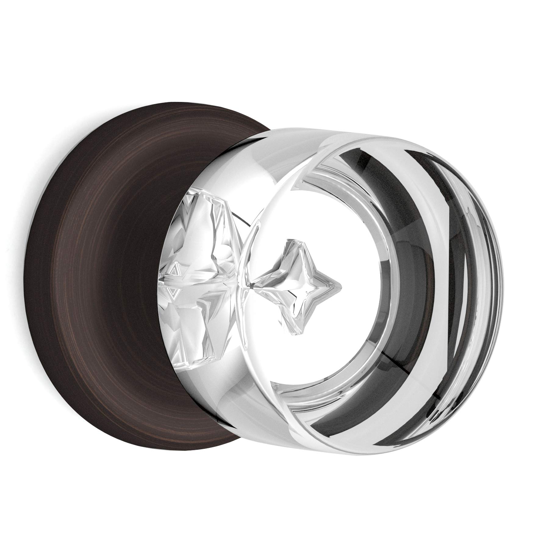 (5 Pack) Venetian Bronze Crystal Privacy Door Knobs with Round Rosettes - Elegant & Secure for Bedrooms, Bathrooms & Private Spaces
