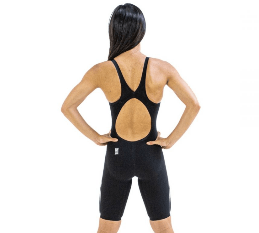 Finis Vapor Pro Women's Competitive Swimwear - Open Back Kneeskin Racing Suit in Black | Perfect for Training & Championship Swimming