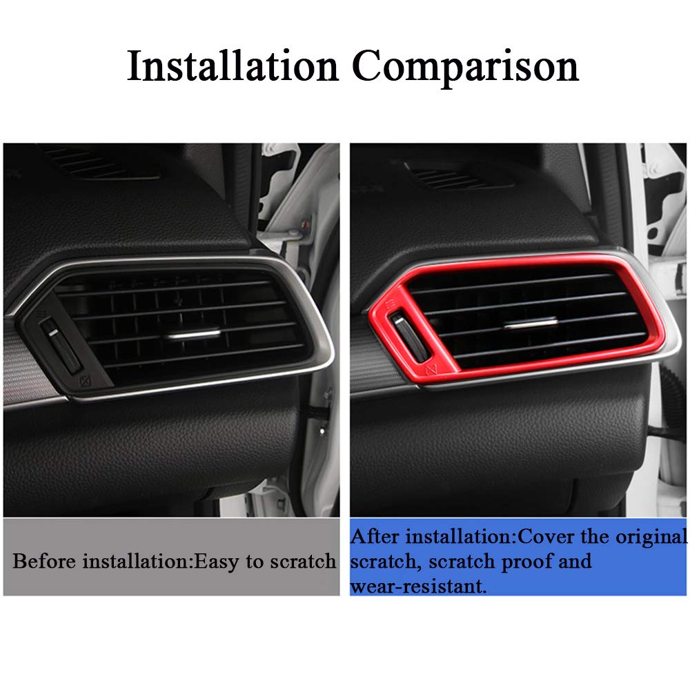 XITER 2PCS ABS Plastic AC Vent Cover Trim for 2018-2022 Honda Accord 10th Gen - Red | Interior Air Condition Outlet Frame Accessories | Perfect for Car Customization & Protection