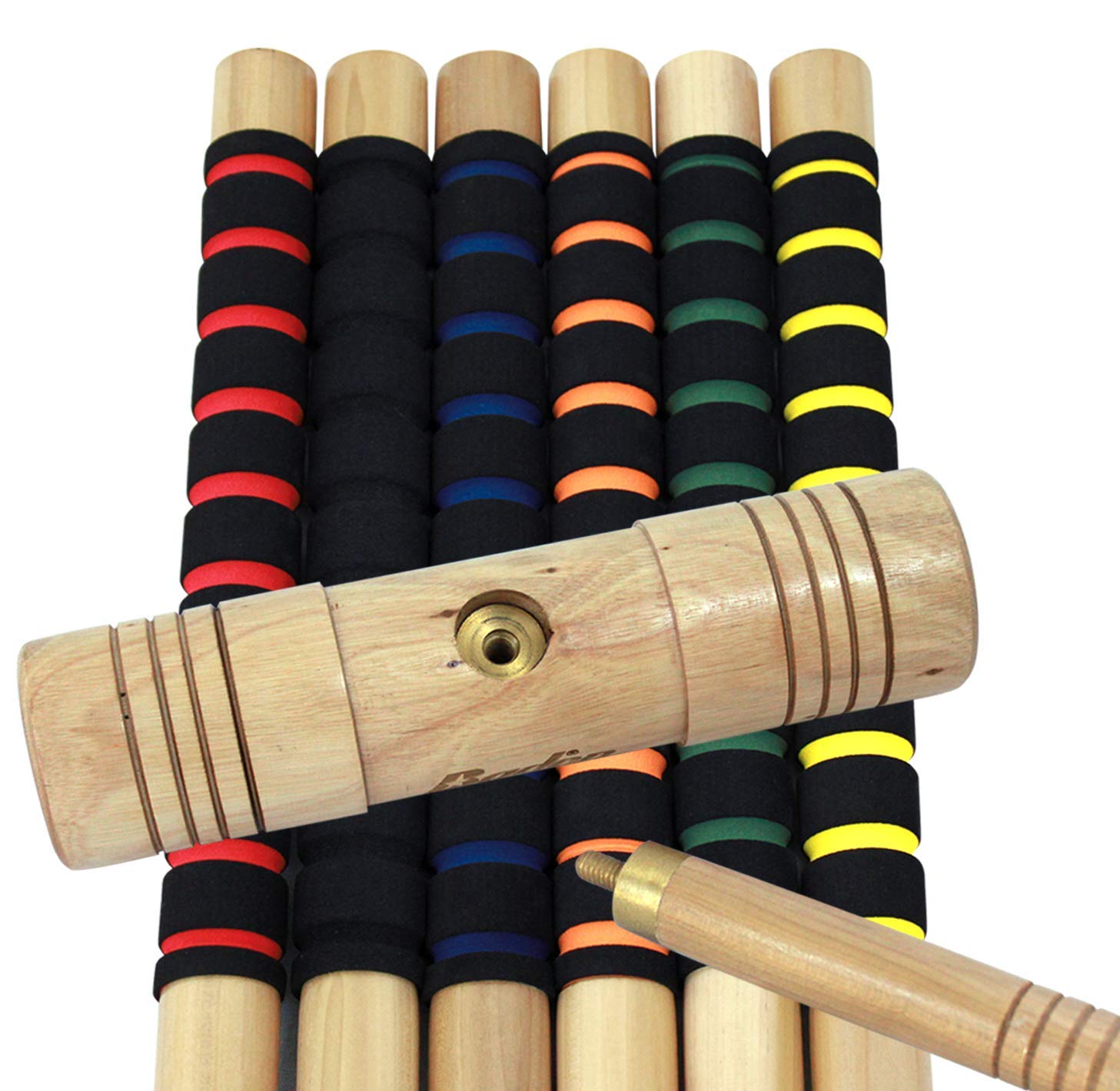 Baden Champions Bocce Ball Set – Official Size 107mm & Weight 920g with Carry Case, Measuring Tape & 6-Player Croquet Set – Perfect for Backyard Games, Picnics, Beach Outings and Family Gatherings