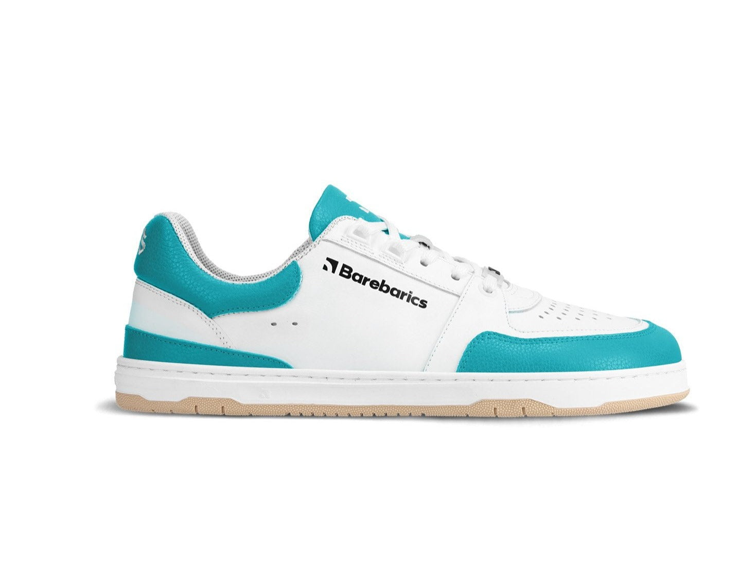 Barefoot Sneakers for Women & Men - Barebarics Wave in White & Dark Turquoise | Minimalist Running Shoes for Natural Movement & Gym Workouts