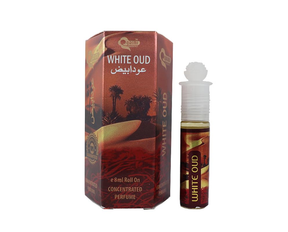 QASMI ATTAR White Oud Perfume Oil - 100% Alcohol-Free, Long-Lasting Luxury Fragrance for Men & Women | Unisex Arabic Attar (9ml) | Perfect for Special Occasions, Daily Wear & Gift Giving