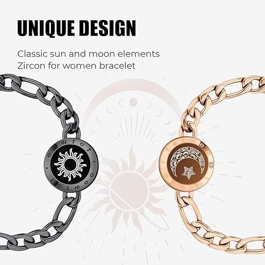 TOTWOO Smart Bracelets for Couples - Bluetooth Connected Touch Bracelet with Vibration & LED Light Alerts - Long Distance Relationship Gifts for Girlfriend/Boyfriend - Perfect for Anniversaries, Valentine's Day & Romantic Surprises