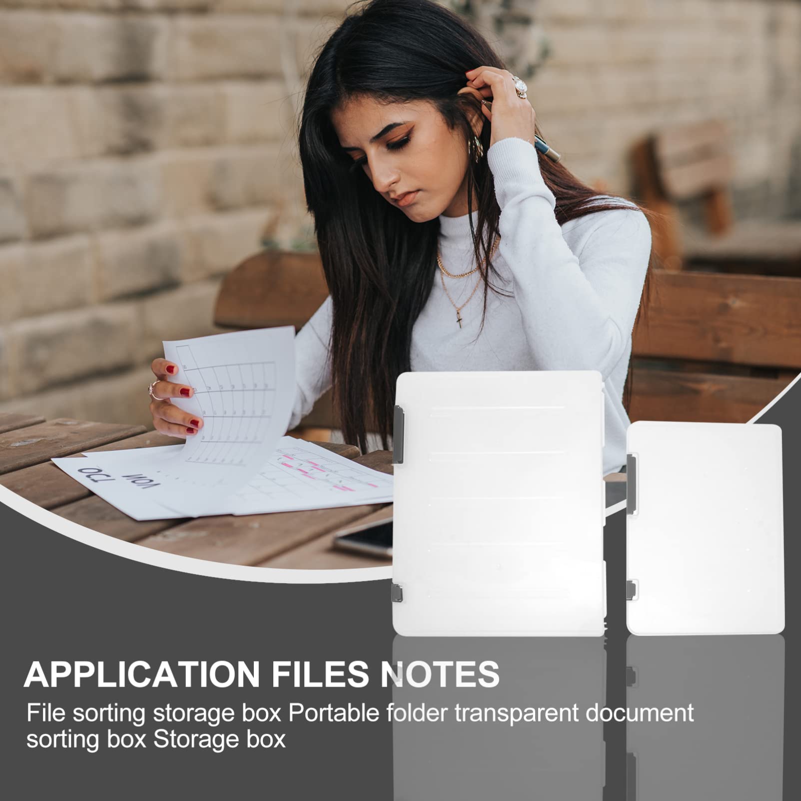 NUOBESTY 2-Pack Plastic File Storage Box - Organizer for Documents, Magazines, Scrapbooking & Office Supplies - Ultra Thin PP Accordion Folder - Perfect for Home, Office & School Organization