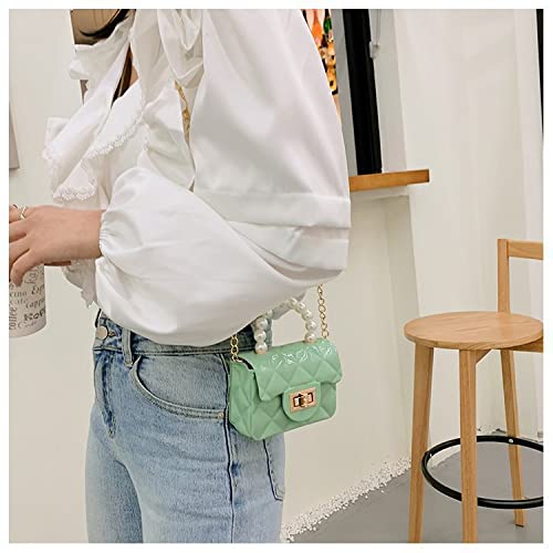 Mini Pink Purse for Little Girls - Fashion Candy Handbag with Pearls Handle, Cute Jelly Shoulder Bag & Crossbody Purse for Kids (Small) | Perfect for Birthday Gifts, School, Parties & Dress-Up Play