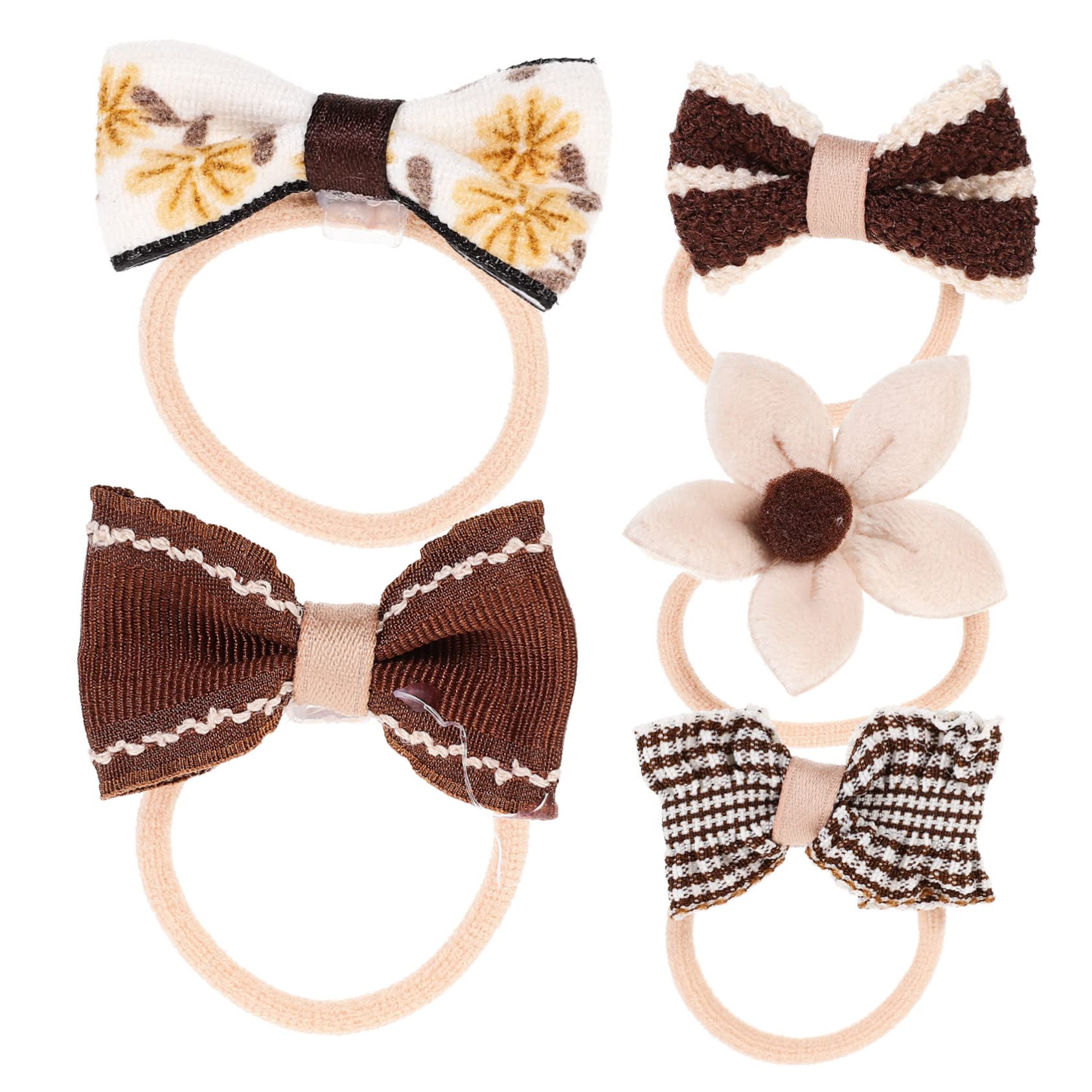 KALLORY 10 Pack Scrunchies Hair Ties for Women & Girls - Soft Fabric Hair Bows with Lace Bowknot - Stretchy Elastic Ponytail Holders - Perfect for School, Work, Gym, and Everyday Use