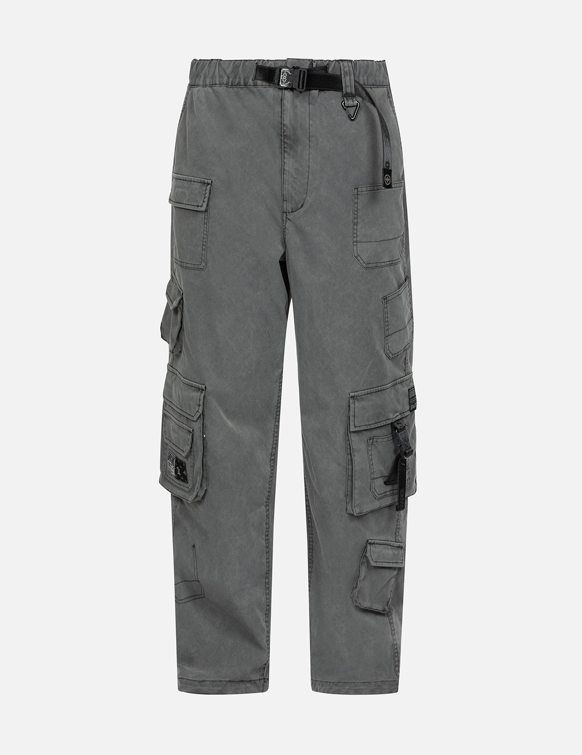 Seagull Print & Woven Label Wide Leg Cargo Pants for Women - Trendy Streetwear, Casual Comfort, Outdoor Adventure & Travel Fashion