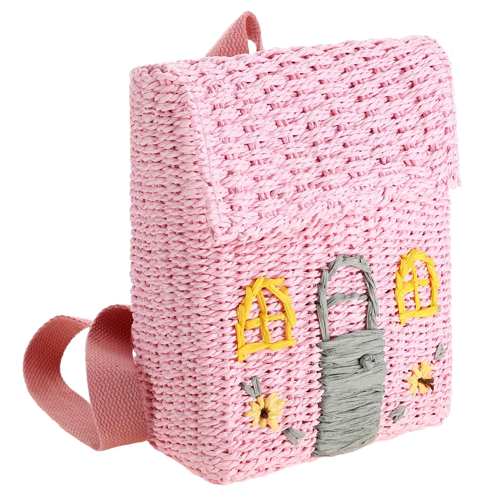 Mini Kids Straw Backpack - Cute Crochet Boho Purse for Princess Party & Birthday Gifts