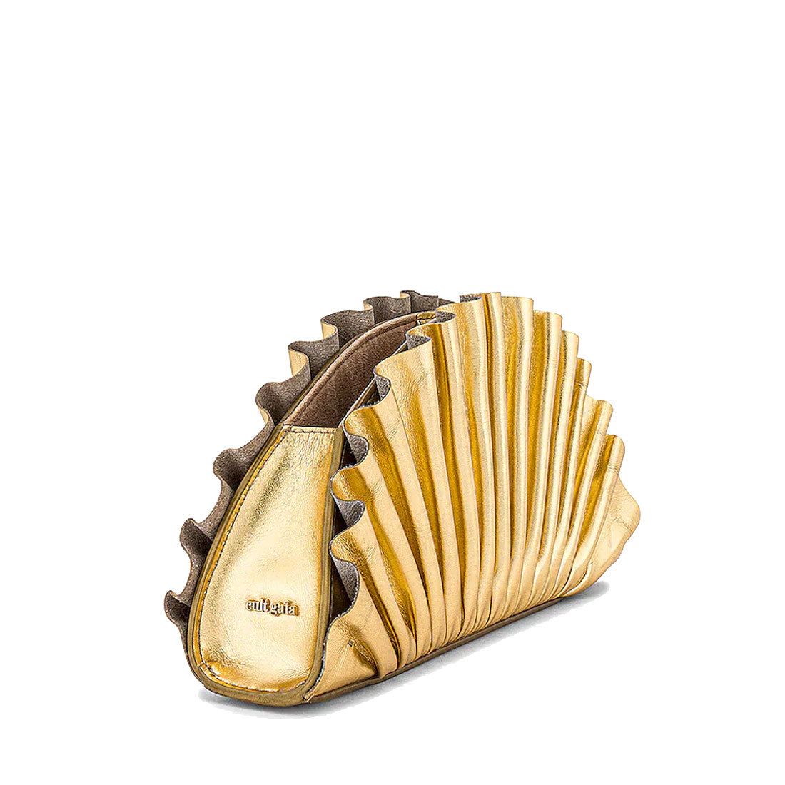 Nala Fan Clutch - Elegant Gold Evening Bag for Women, Perfect for Parties, Weddings & Special Occasions