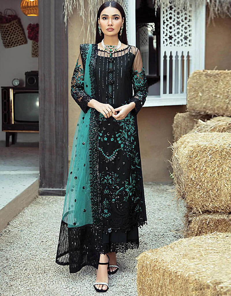 Elegant Black Faux Georgette Palazzo Salwar Suit - Women's Indian Ethnic Wear for Parties, Weddings & Festive Occasions