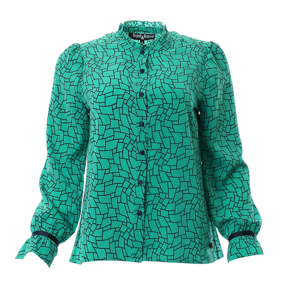 Bonnie Blouse Women's Fashion Top - Green Casual Shirt for Spring & Summer | Perfect for Office, Date Night & Outdoor Activities