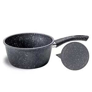 Non-Stick Stockpot & Milk Pot - 2.5QT Small Saucepan for Dorm, Kitchen, Cooking Instant Noodles, Heating Milk, Food Prep - Durable Stew Pot with Lid (Off White) - Perfect for College Students & Small Families
