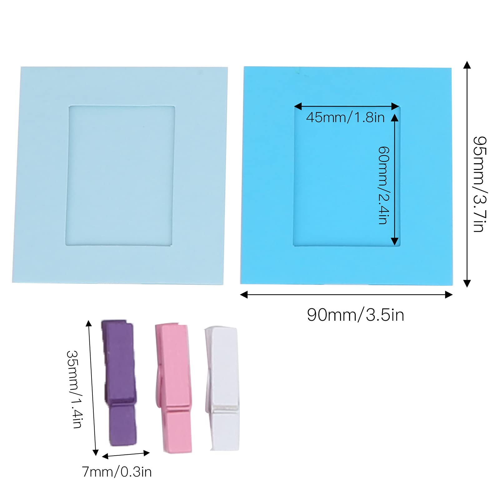 Milltrip 3 Inch Hanging Paper Photo Frames for Instax Mini Polaroid Pictures - Perfect for Wall Decor, Bedroom, Living Room & Office Display