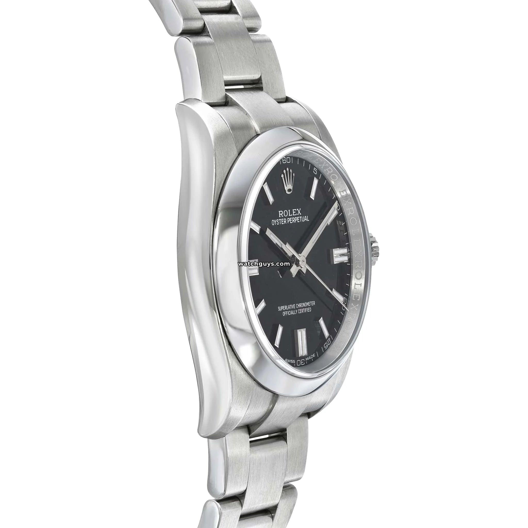 Authentic Rolex Oyster Perpetual 116000 Men's Watch - Black Dial, Stainless Steel - Luxury Dress Watch for Business & Formal Occasions