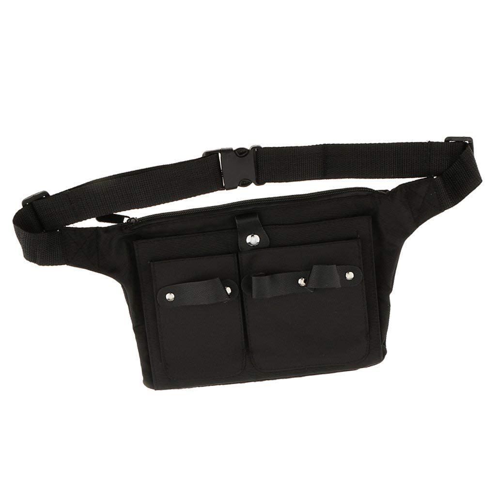 Tubayia Black Canvas Scissor Bag for Hairdressers - Professional Salon Tool Organizer with Belt Clip | Perfect for Hairstylists, Barbers & Beauty Professionals On-The-Go