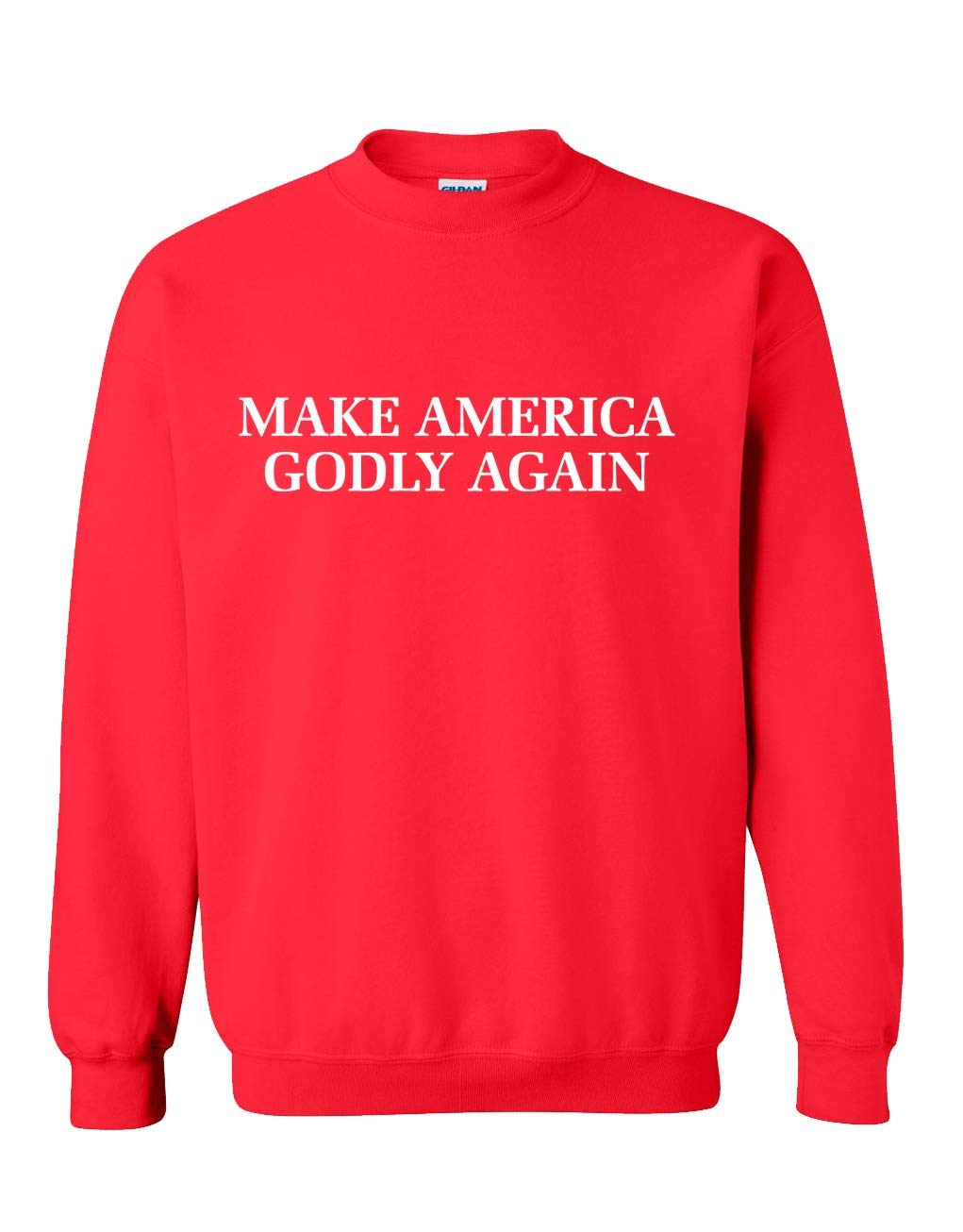 Trenz Shirt Company Christian Make America Godly Again Crew Neck Sweatshirt - Religious Apparel for Men & Women - Perfect for Church, Bible Study, and Conservative Events