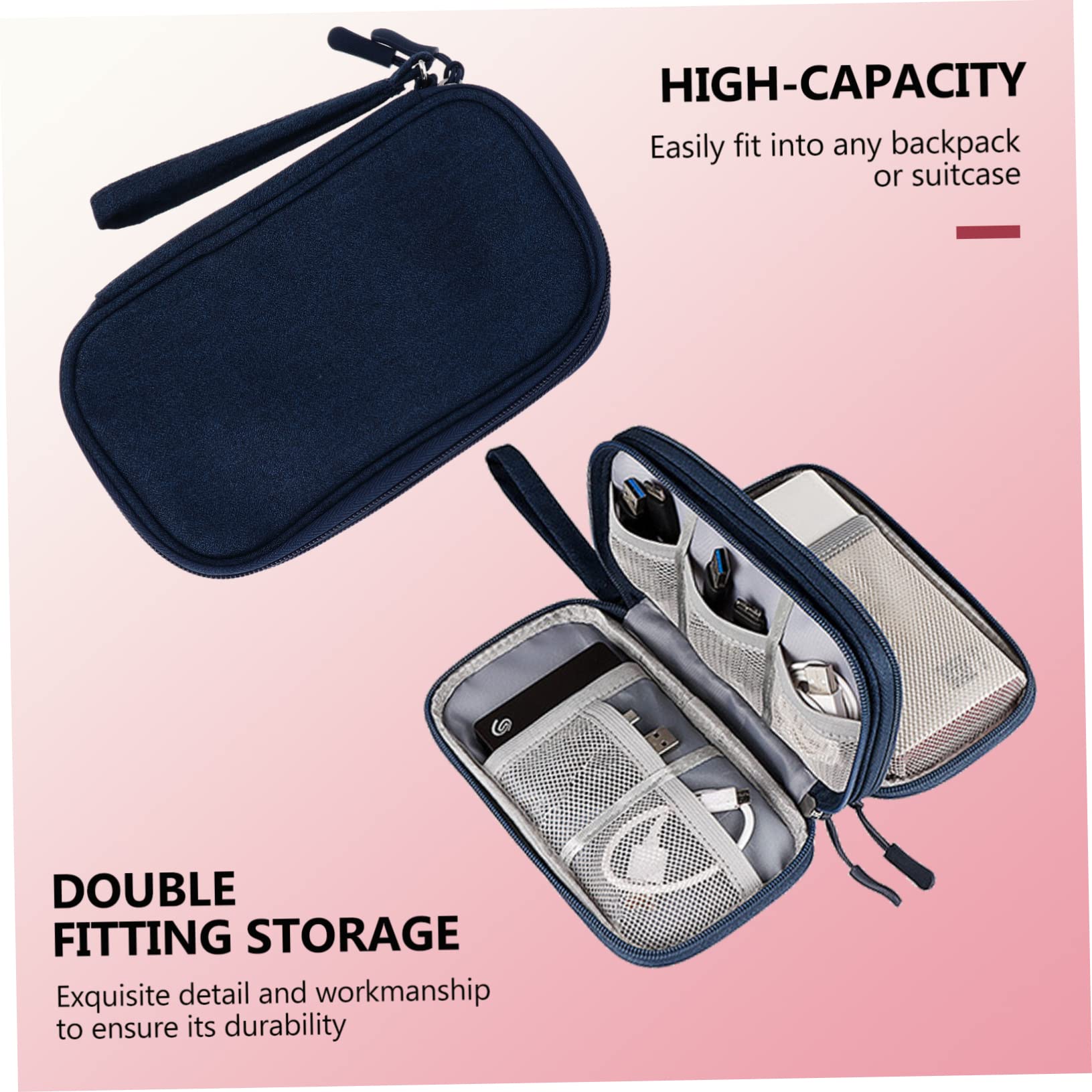 Hoement 1pc Electronic Organizer Storage Bag - USB Cable Holder, Earphone Case, Travel Gadget Organizer for U Disk, Headset & Wire Accessories - Perfect for Office, Travel and Daily Tech Organization