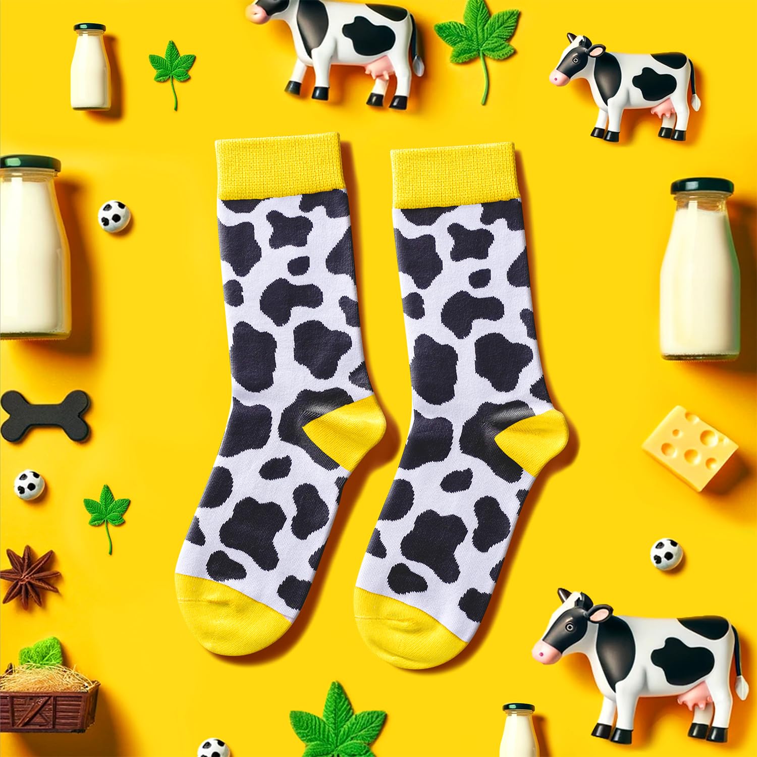 HappyPop Women's Funny Animal Socks - Duck, Cat, Cow & Bunny Novelty Socks for Women - Cute Gift Idea for Her - Perfect for Casual Wear, Gifts & Themed Parties