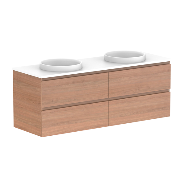 ADP Glacier Pro All Drawer Twin Vanity with Caesarstone Countertop - Modern Bathroom Vanity Set with Soft Close Drawers for Master Bath & Guest Bath Remodel