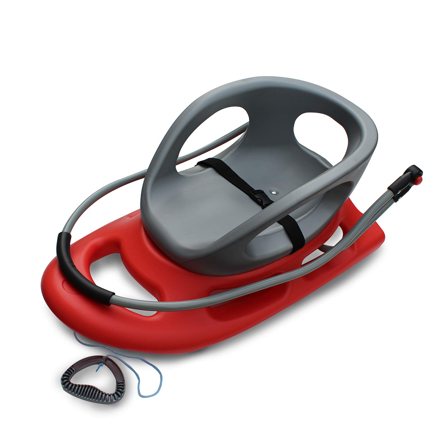 Flexible Flyer Portable Snow Stroller Baby Sled for Toddlers - Lightweight Infant Winter Sleigh with Safety Belt, Red (33