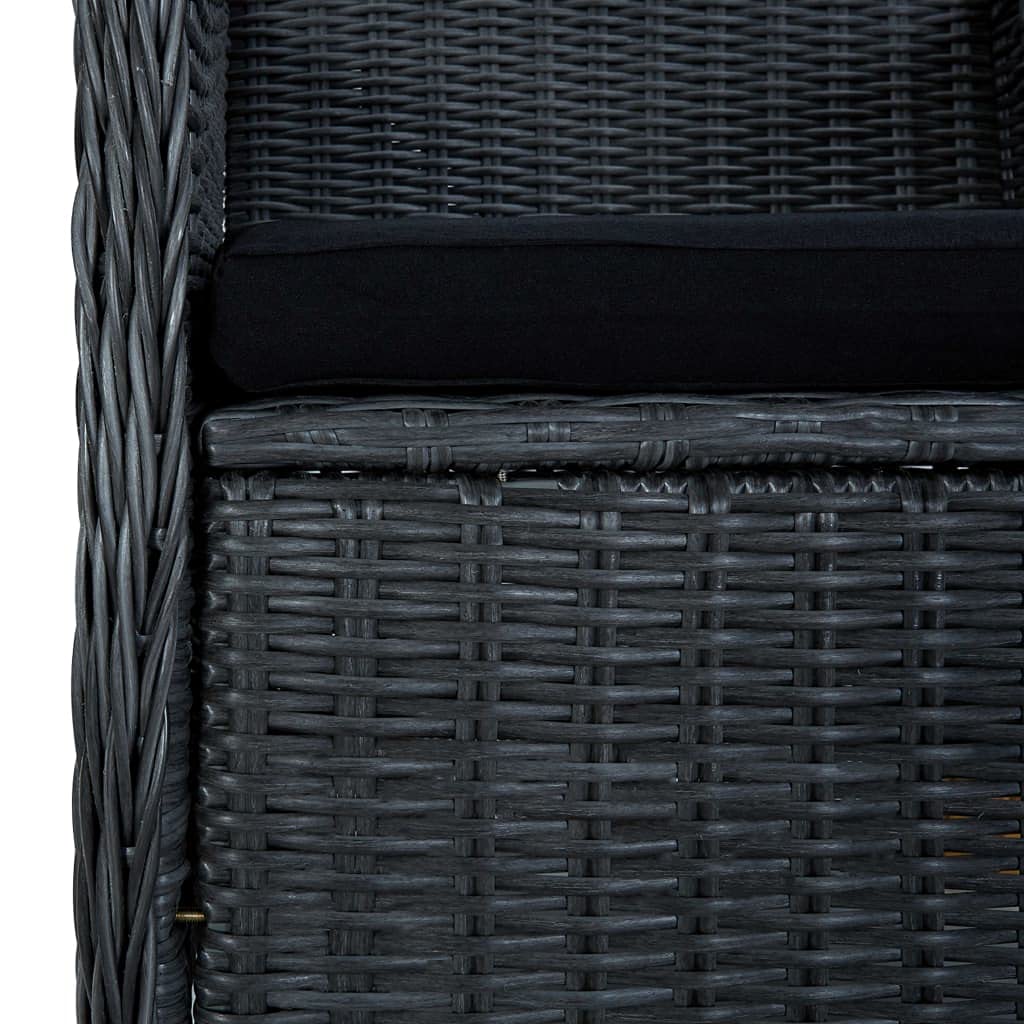 2-Piece Dark Gray Poly Rattan Patio Chairs with Cushions - Outdoor Furniture Set for Garden, Poolside & Backyard Relaxation (24.6g)