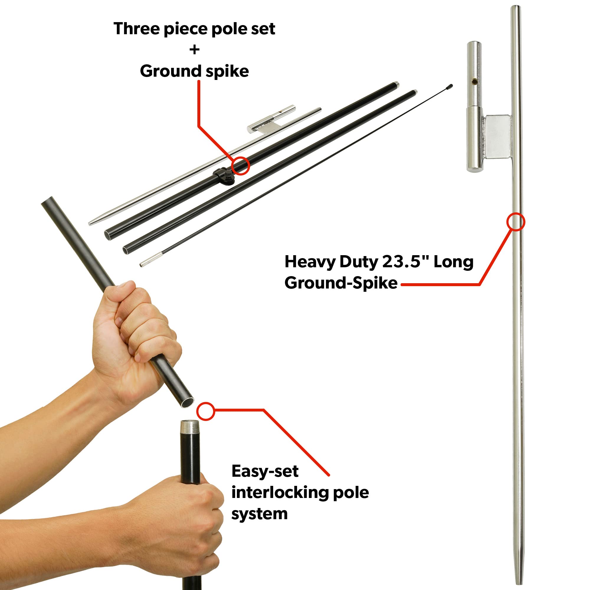 5FT Feather Flag Banner 3-Pack - Business Advertising with Poles & Spikes for Outdoor Sales & Events