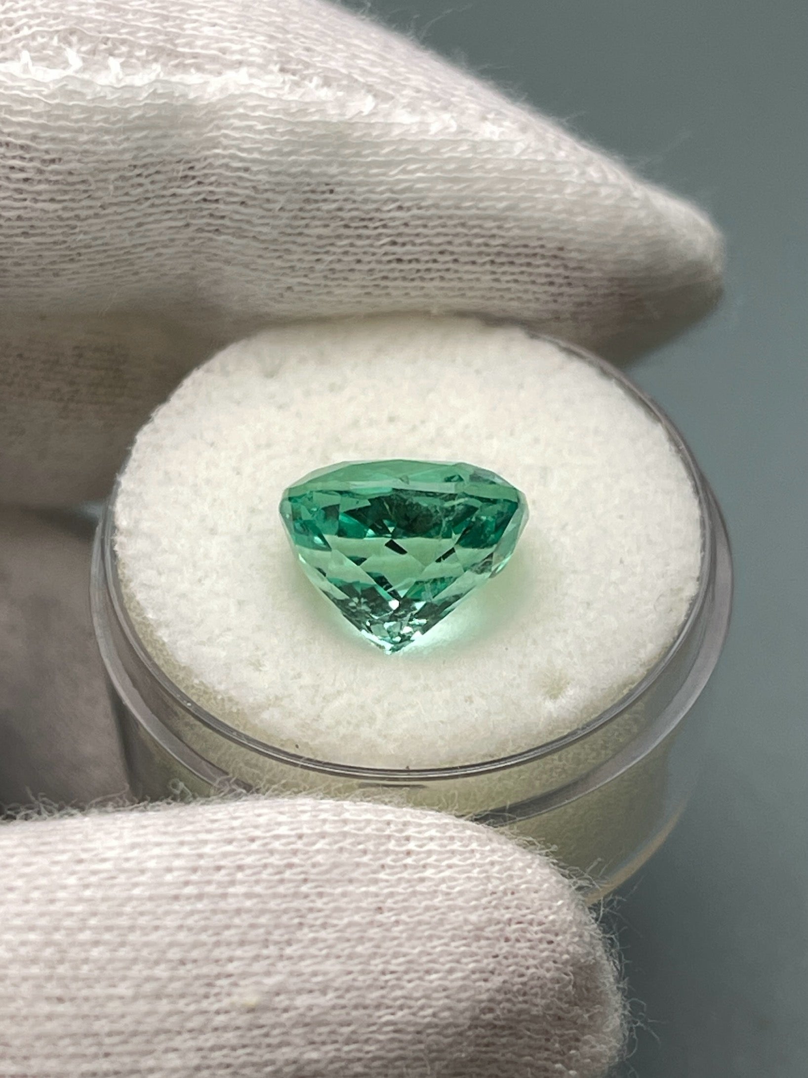 6.38 Carat 11x11mm Luminous Bluish-Green Natural Loose Colombian Emerald Cushion Cut Gemstone for Jewelry Making & Engagement Rings - Perfect for Custom Pendants, Earrings & Luxury Gifts