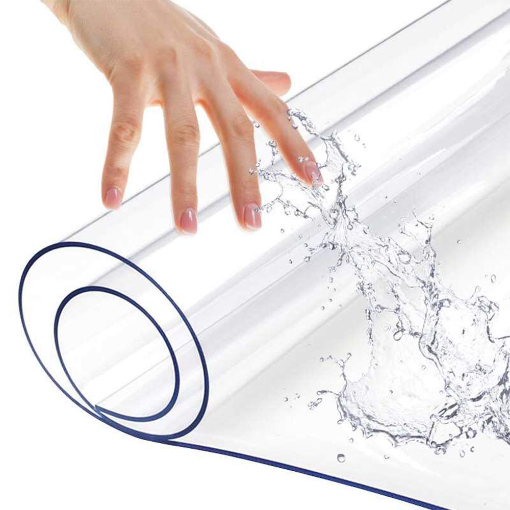 Leoewo 12x12 Inch Clear Vinyl Table Protector - Waterproof Dustproof PVC Plastic Table Cover for Nightstand, Bedside Table, Desk & Cabinet Top | Easy Clean Scratch Resistant Table Mat for Home & Office Use