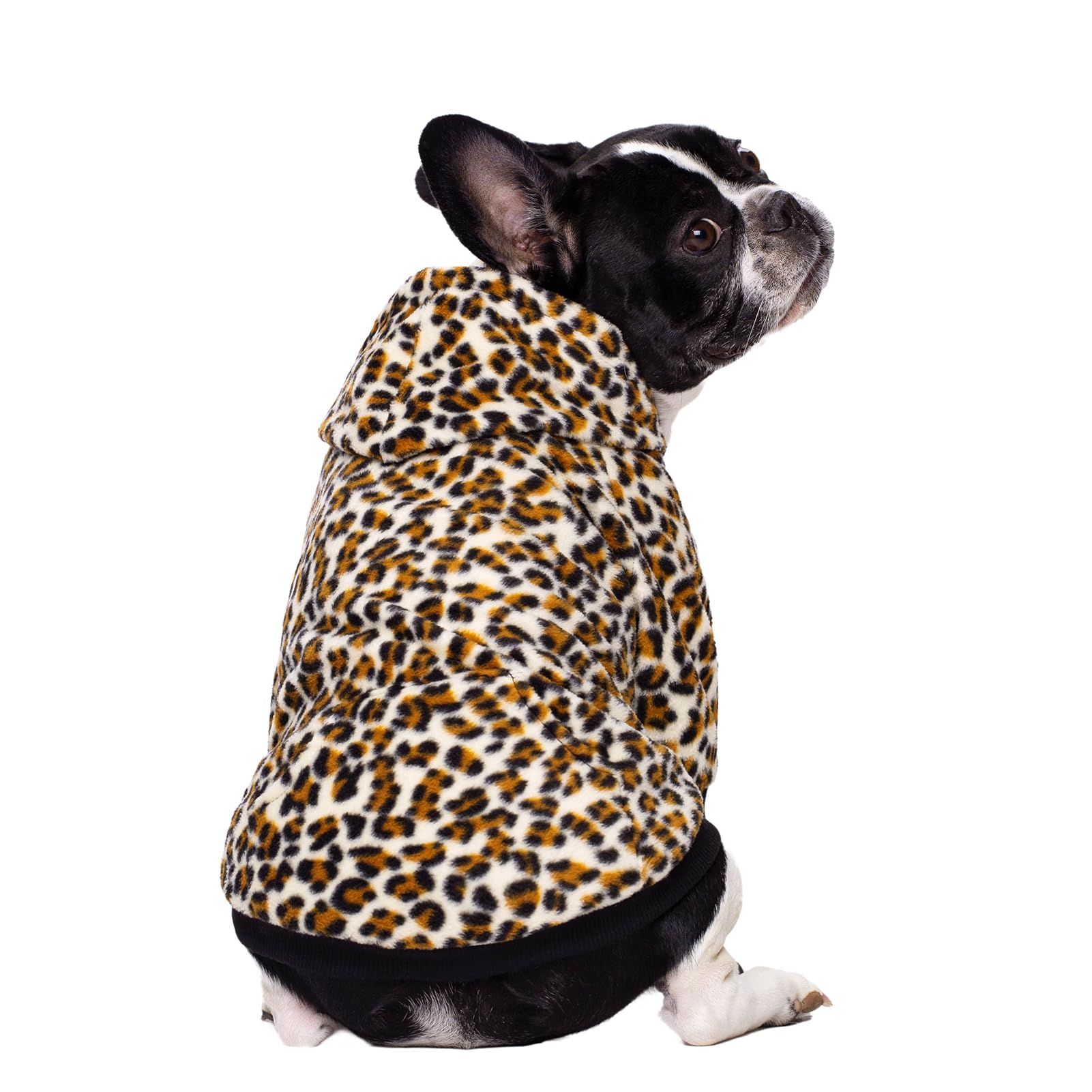 French Bulldog Hoodie Sweatshirt with Pockets - Warm Fleece Dog Clothes for Small Dogs, Puppies & Chihuahuas - Cozy Pet Hoodie for Cats & Dogs - Perfect for Winter Walks & Indoor Lounging