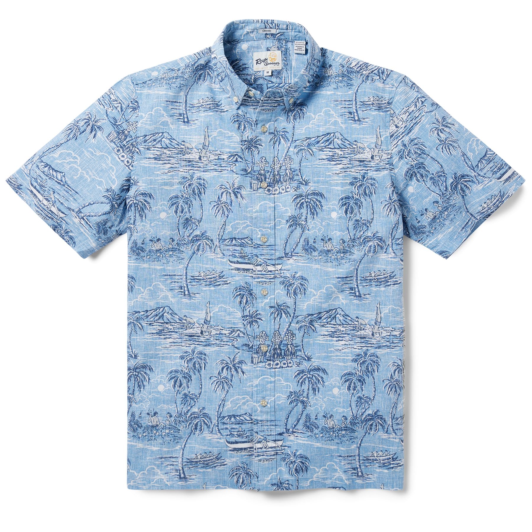 Reyn Spooner Men's Hawaiian Aloha Shirt - Short Sleeve Button Down Casual Shirt for Beach, Vacation & Summer Outfits