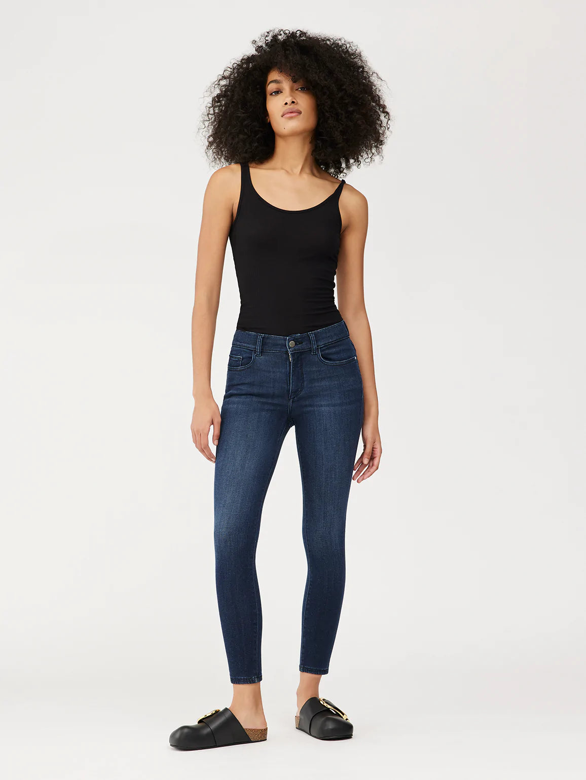 Farrow Skinny High Rise Ankle Jeans for Women - Dark Indigo Denim Pants | Perfect for Casual Wear, Office & Date Night Outfits