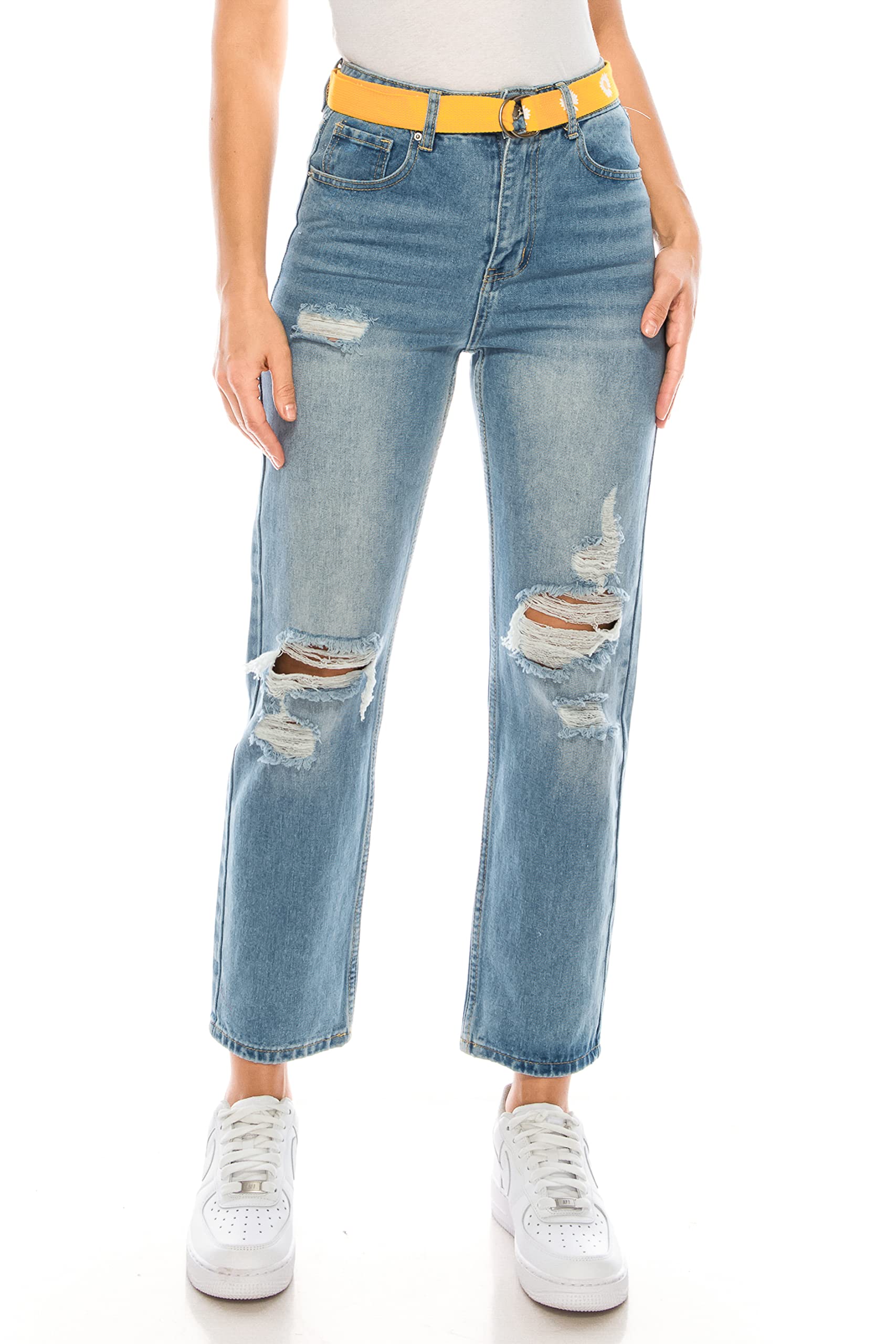 KHAKI & BLUE Women's High Waisted Stretch Denim Jeans - Comfortable Casual Pants for Everyday Wear | Perfect for Office, Shopping & Weekend Outings