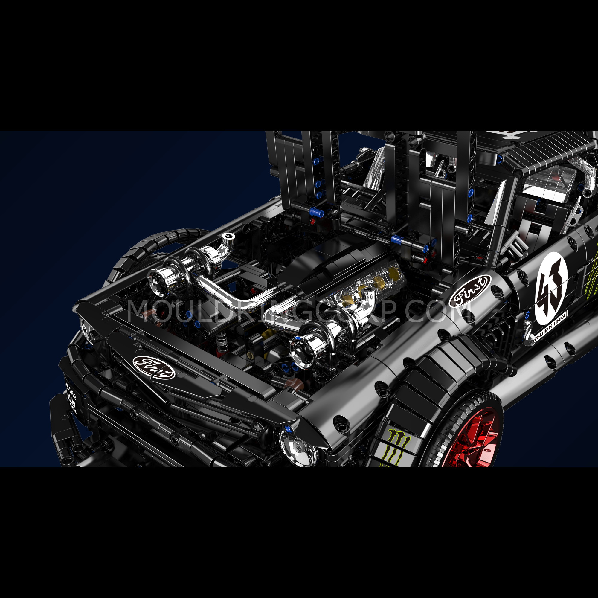 Mould King 13108S Mustang 1,400BHP Remote Control Sports Car Building Blocks Set - 3,201 Pieces for Adults & Teens | DIY Model Kit for Car Enthusiasts & Collectors | Perfect for Home Display, Gift Giving & STEM Learning