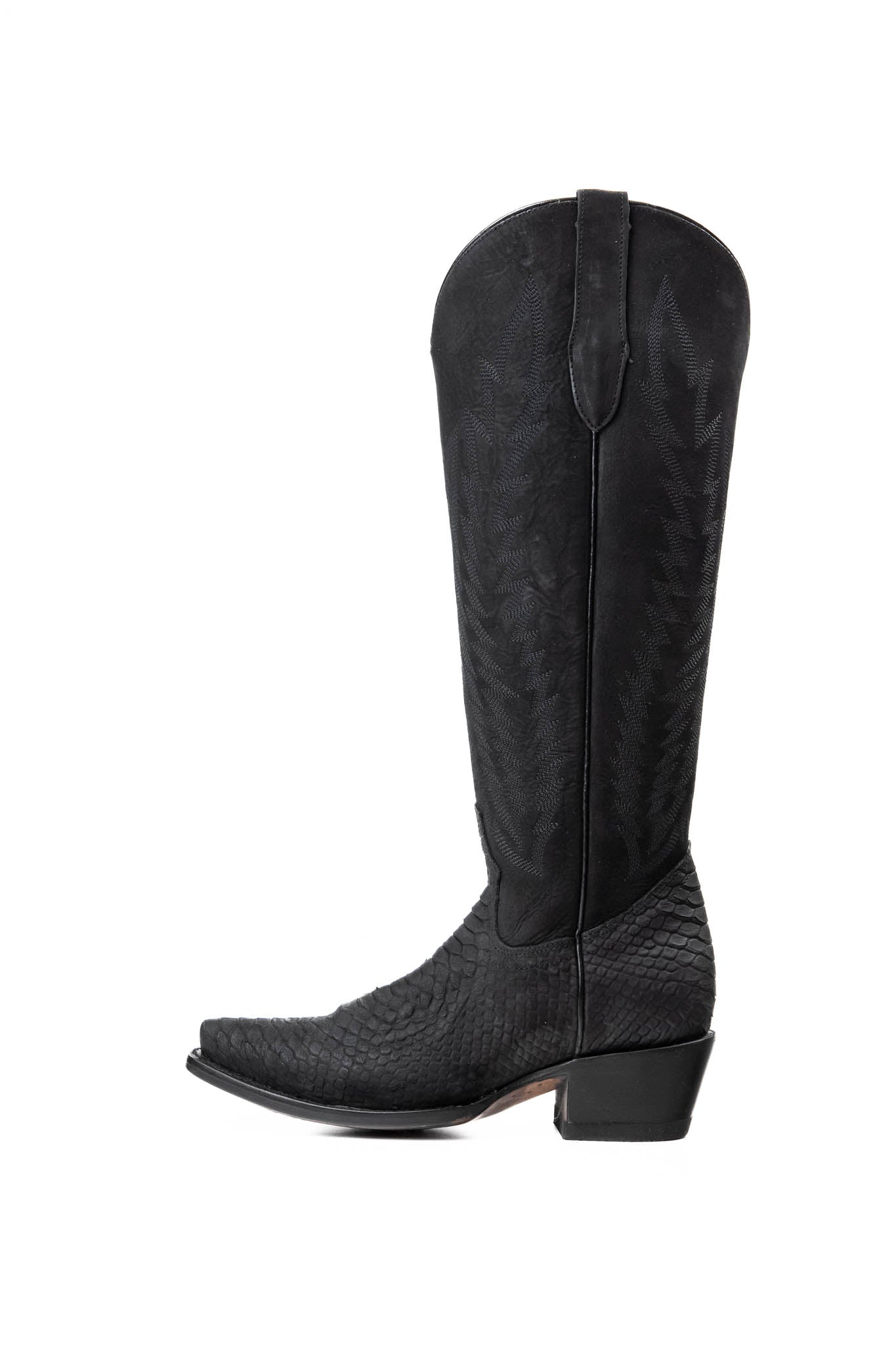 Presley Matte Python Tall Snip Toe Cowgirl Boots for Women - Western Fashion Riding Boots with Pointed Toe | Perfect for Country Concerts, Rodeos & Cowgirl Outfits