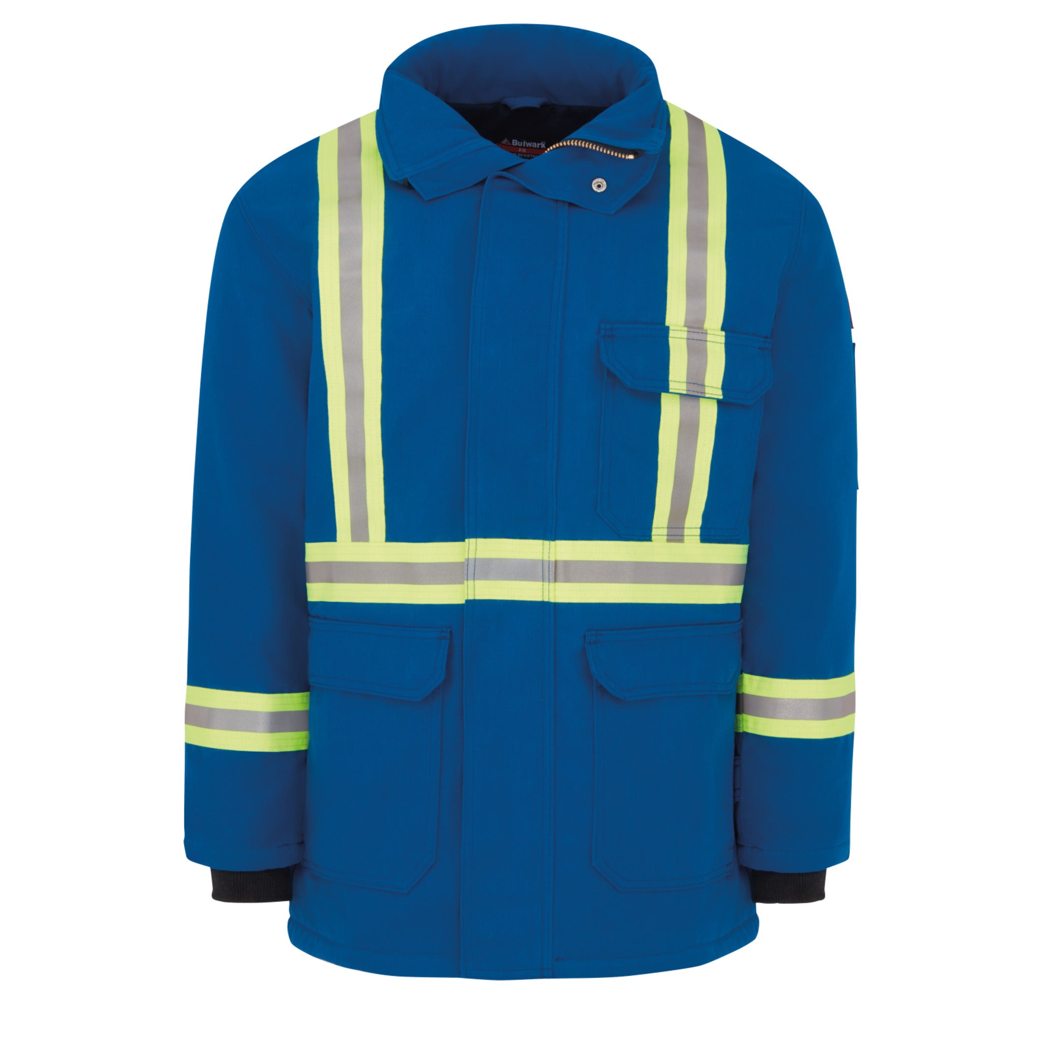 Bulwark FR Men's JNPC Heavyweight Nomex Insulated Deluxe Parka - CAT 4 Fire Resistant, Water Repellent, Reflective & Warm Winter Work Jacket | Durable & Comfortable for Construction, Oil Rig & Outdoor Jobs | Sizes S-4XL