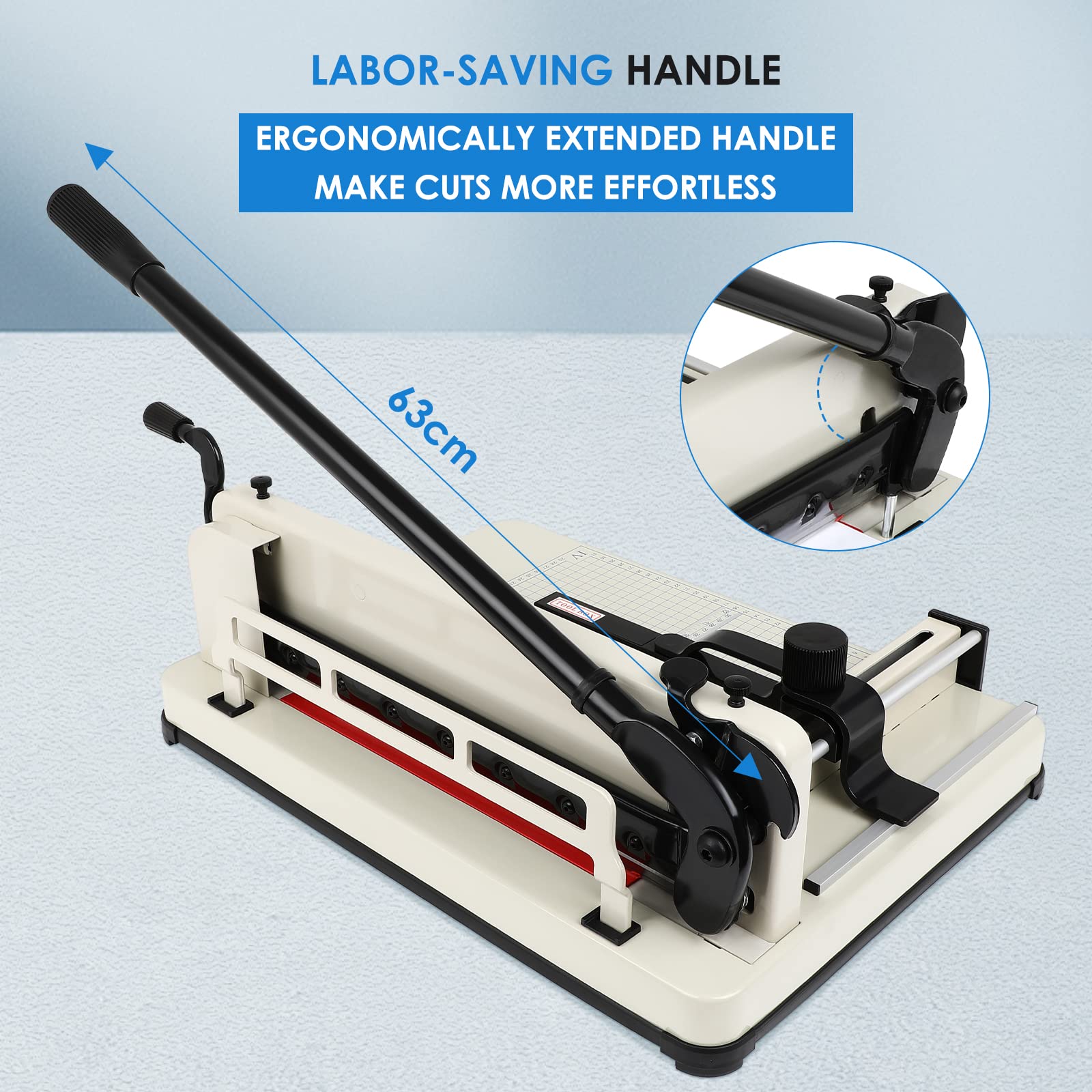 Heavy Duty 17 Inch Guillotine Paper Cutter with Free Replacement Blade - 400 Sheet Capacity Paper Trimmer for Cardstock, Scrapbooking, Office, Home & School Use | Perfect for Crafting, Document Cutting and DIY Projects