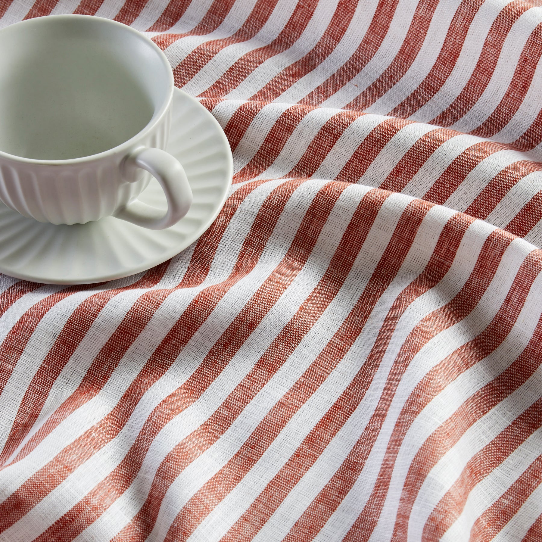 Amalfi Stripe Table Throw - Elegant Cotton Table Runner for Dining Room, Kitchen & Holiday Decor - Perfect for Weddings, Parties & Home Styling