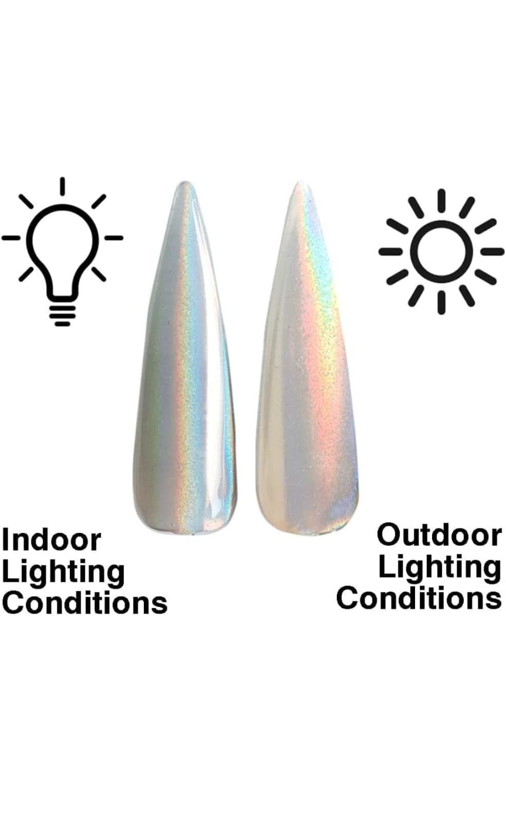 Holographic Chrome Nail Powder - Unicorn Pigment for Nail Art with Sponge Applicator | Perfect for DIY Nail Designs, Salon Manicures & Glitter Nail Art