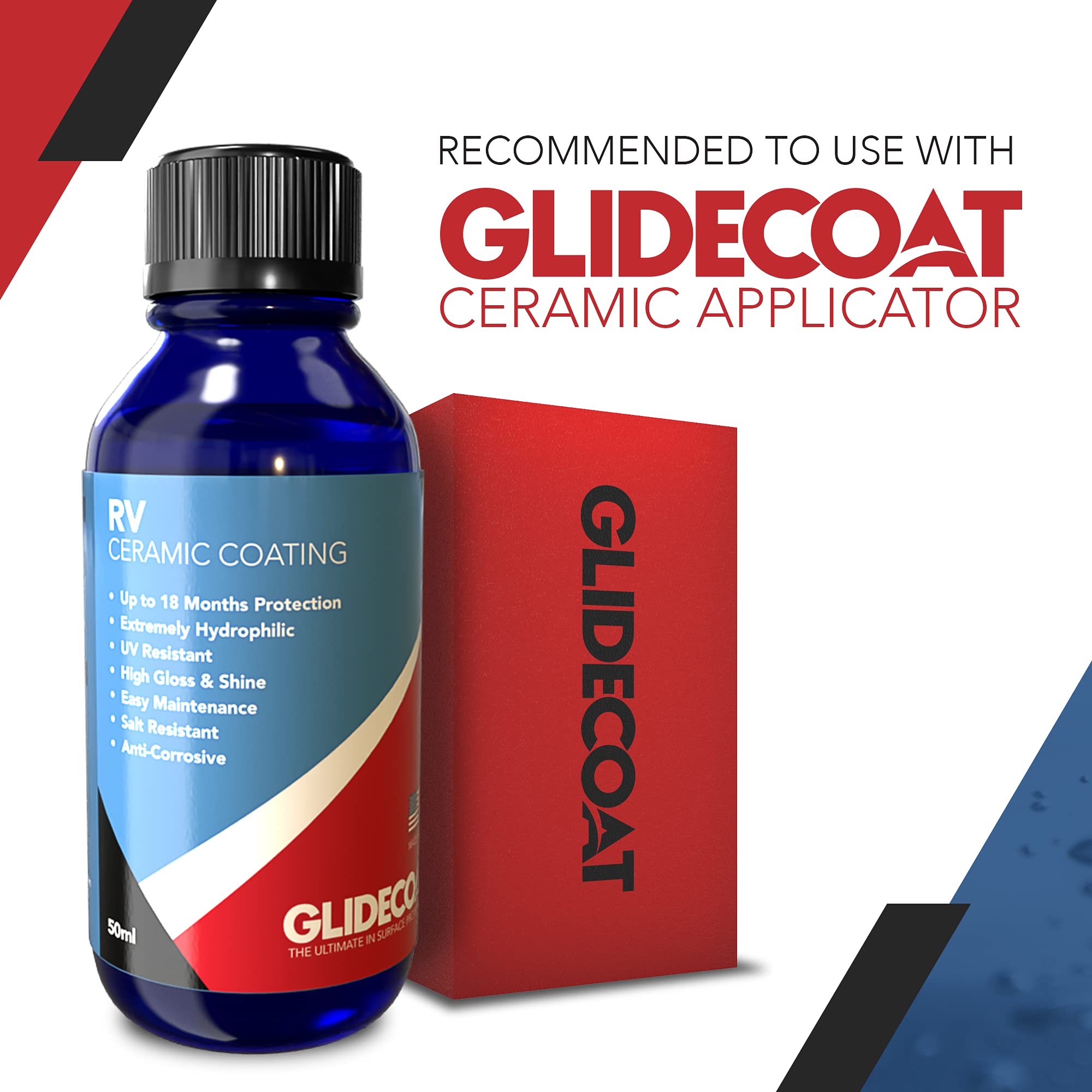 Glidecoat RV Ceramic Coating (50ml) - 9H Nano Ceramic Coating for RVs, Boats, Cars & Aircraft - Long-Lasting Protection Better Than Wax - Waterproof UV-Resistant Paint Sealant - Perfect for Road Trips, Off-Roading & Marine Use