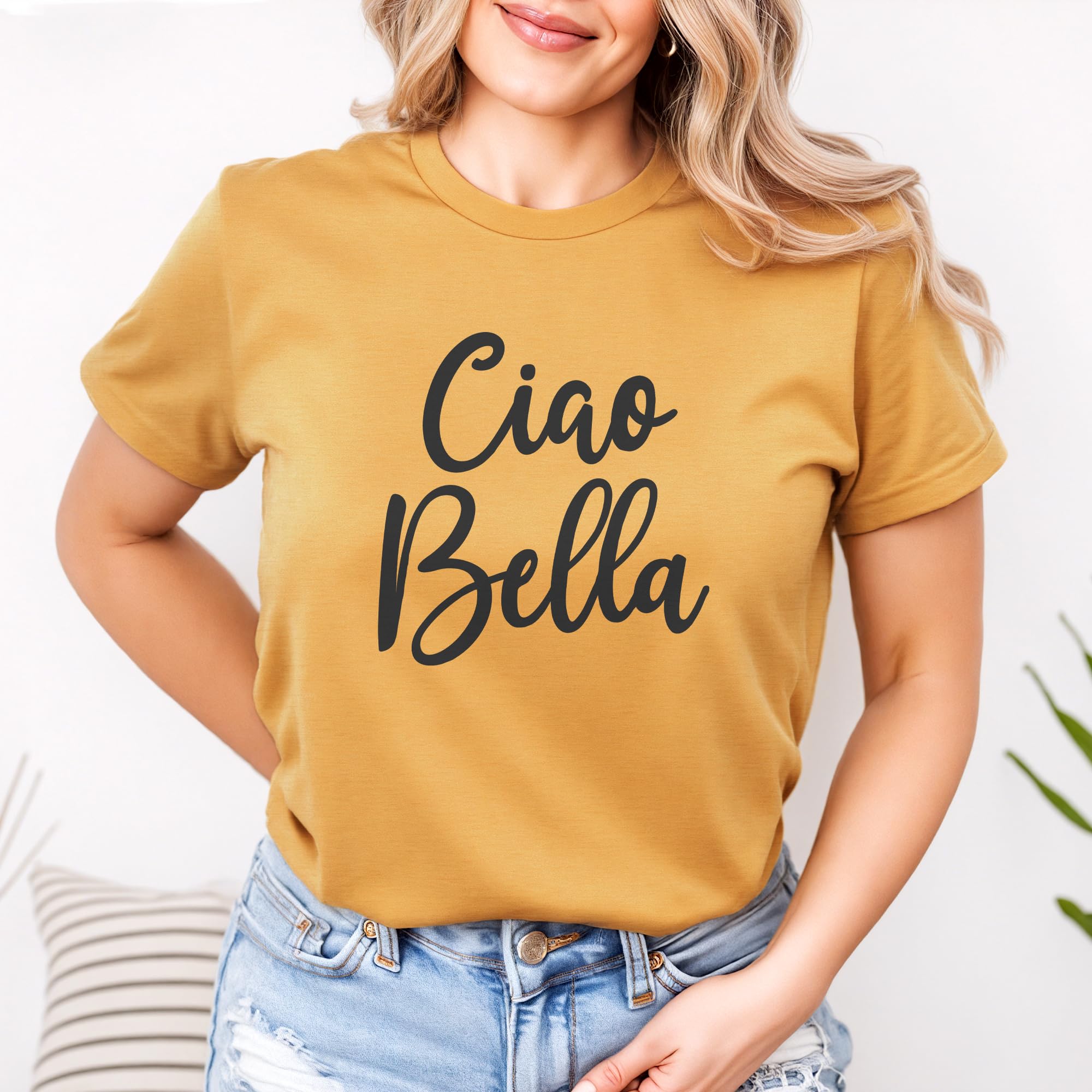 Ciao Bella Shirt - Hello Beautiful Italian T-Shirt - Softstyle Unisex Tee for Women & Men - Perfect Italian Gift for Travel, Date Night & Casual Wear